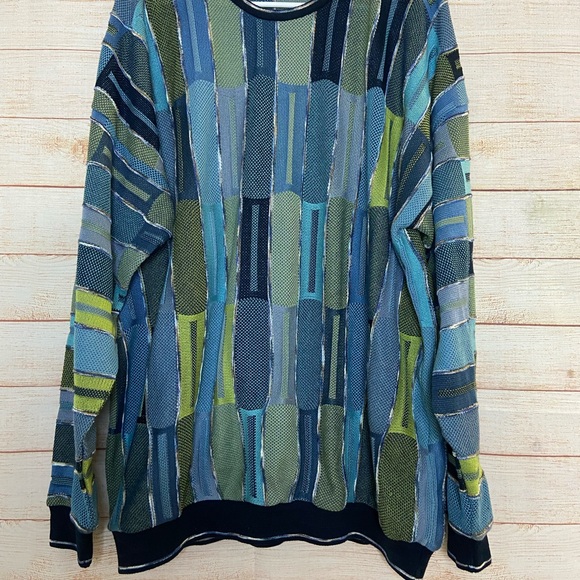 Tundra Canada Blue Green Vintage Sweater size XL - Picture 2 of 6